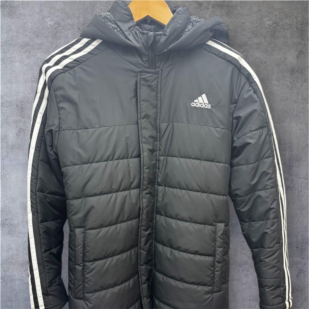 【美品】adidas ベンチコート 160cm 黒
