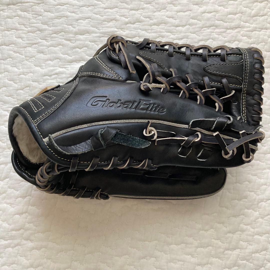 【美品】MIZUNO Global Elite 外野 軟式 野球グローブ 黒