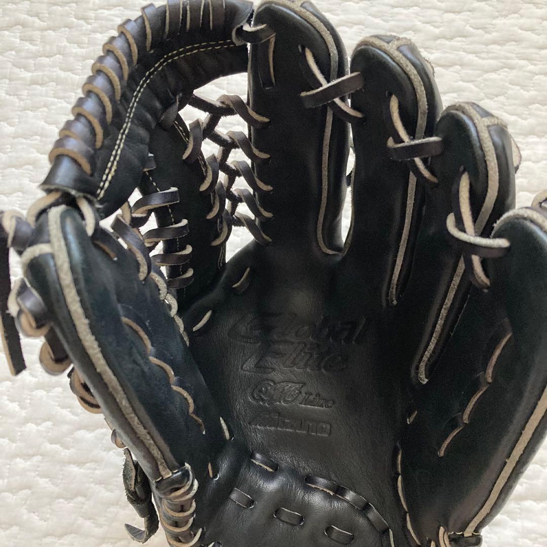 【美品】MIZUNO Global Elite 外野 軟式 野球グローブ 黒