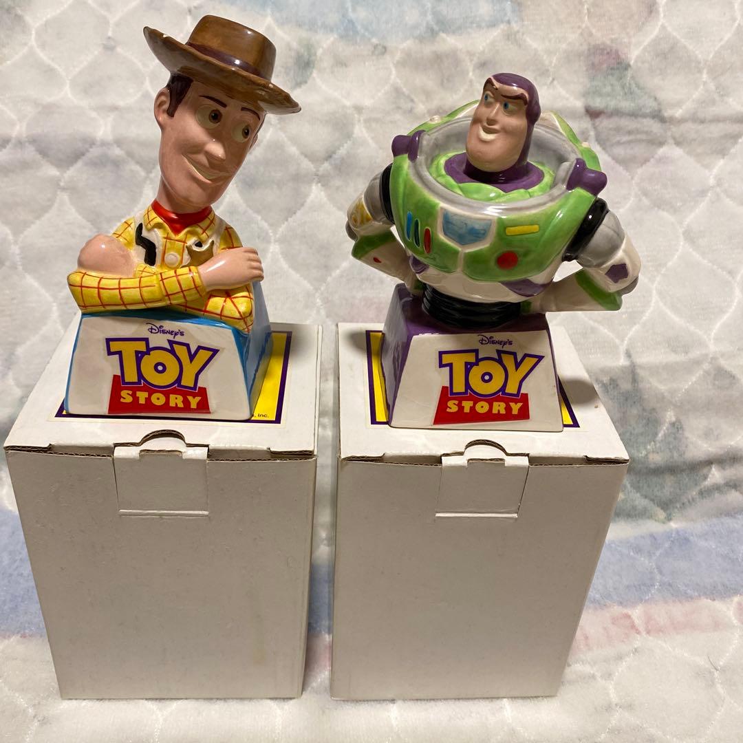 【激レア】ディズニー　トイストーリー　ウッディ バズライトイヤー　陶器　貯金箱