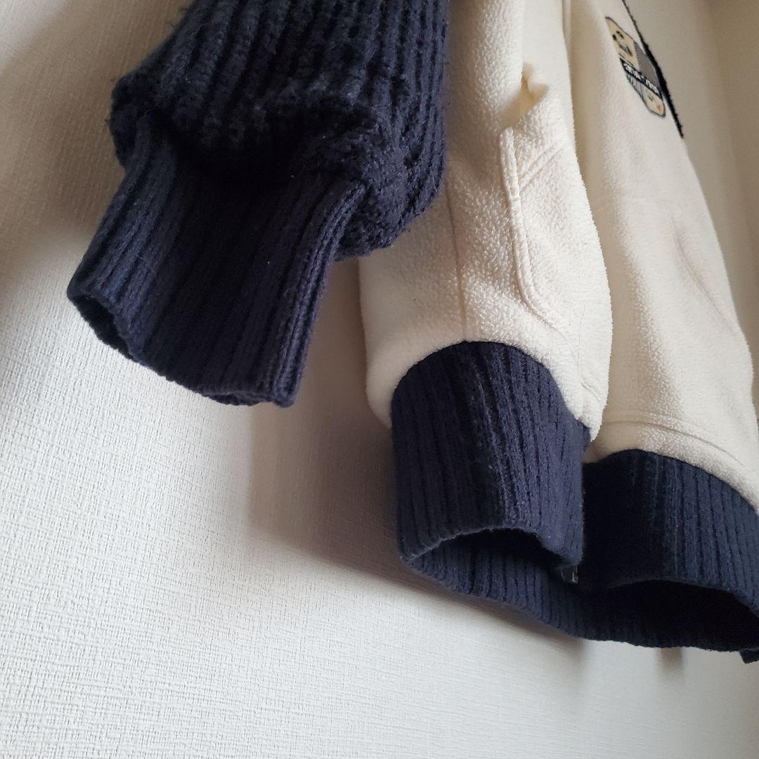シナコバ ジップセーター　ゴルフウェア　ニット　美品　白　ワッペン
