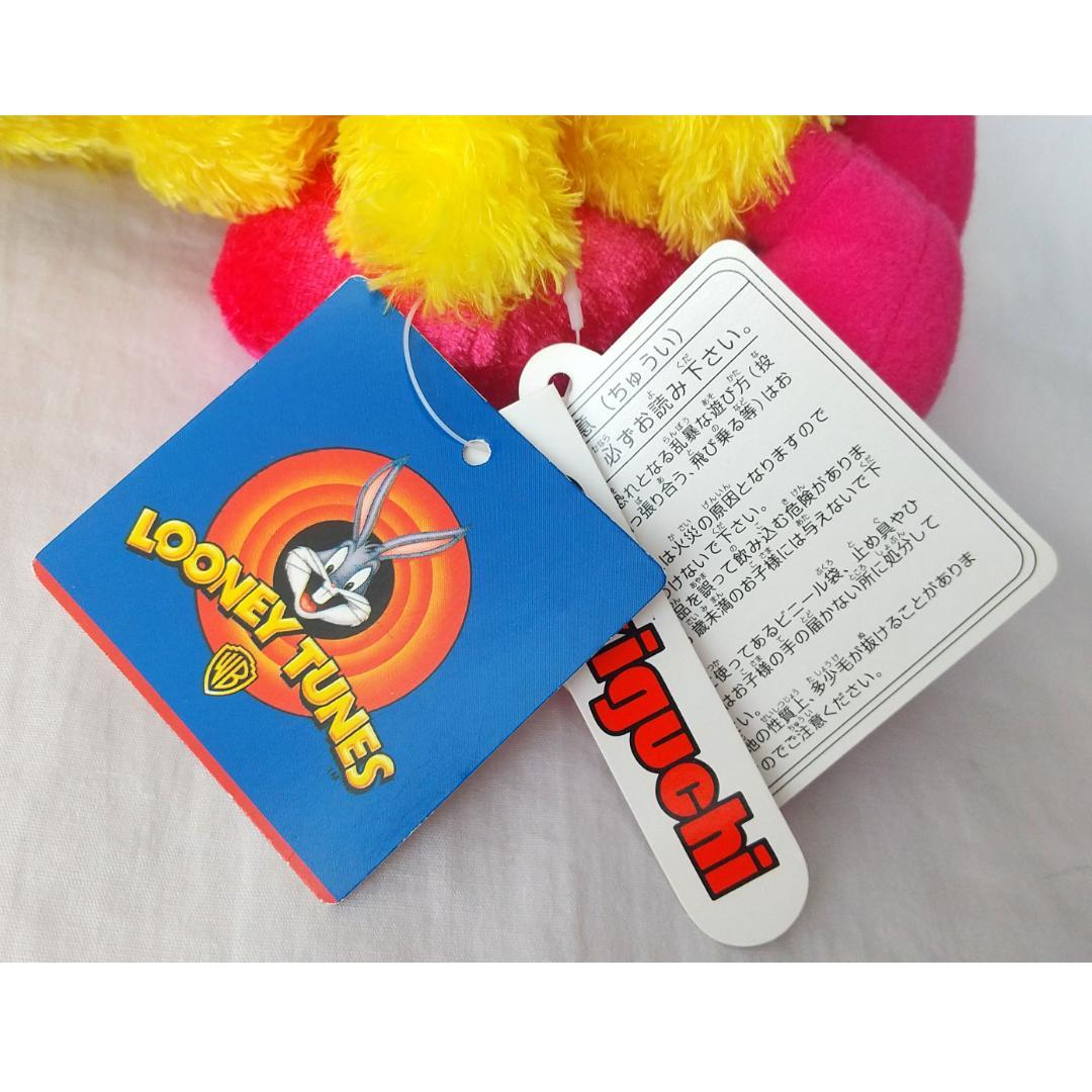 トゥイーティー　ぬいぐるみ　リボン　ハート　ピンク　tweety