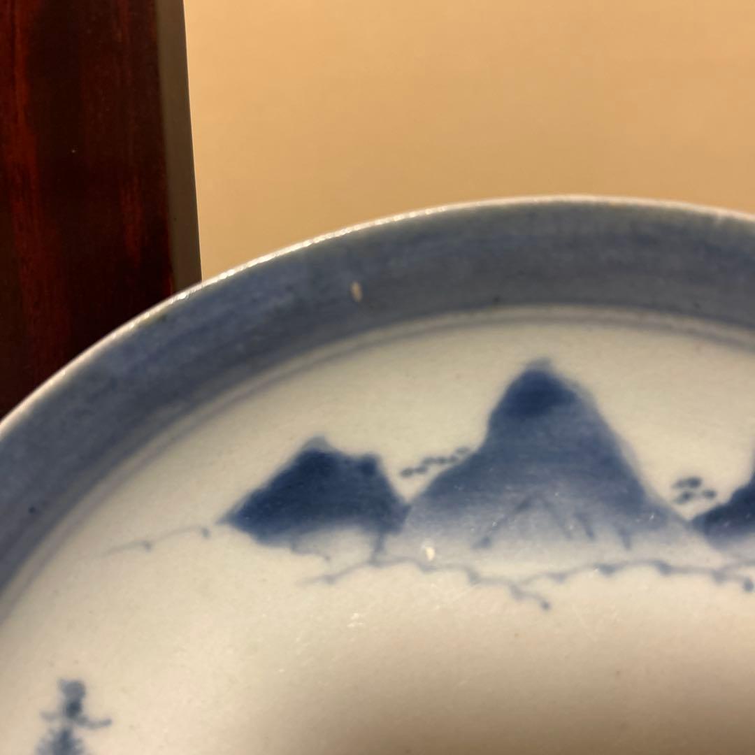古伊万里　江戸中期〜後期　山水画　6寸皿5枚セット