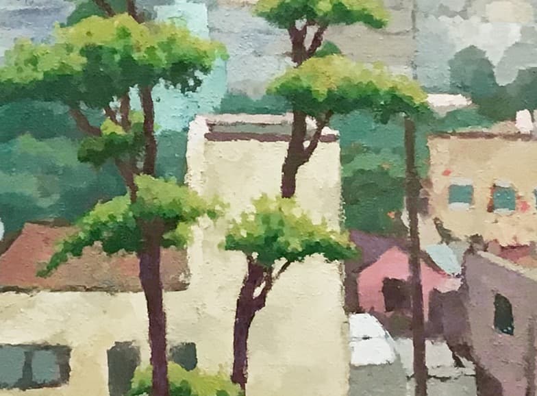絵画 543 油絵/風景/東京の街景/大崎/御殿山より/F8