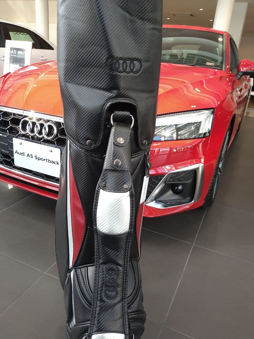 Audi ゴルフキャディバッグ 黒/赤/銀