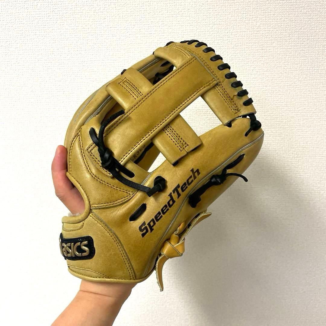 100 アシックス ゴールドステージ 型抜群 極美品 軟式 内野手グローブ