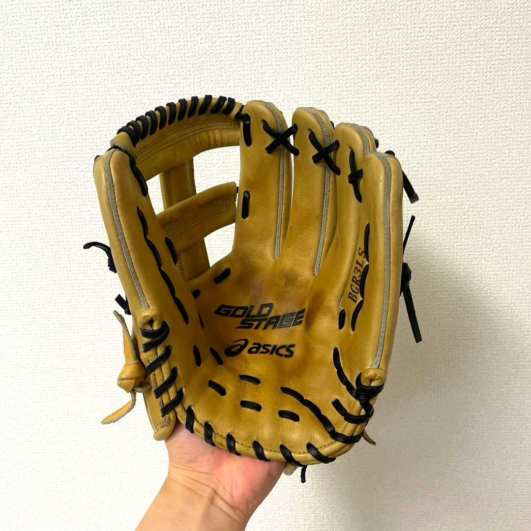 100 アシックス ゴールドステージ 型抜群 極美品 軟式 内野手グローブ