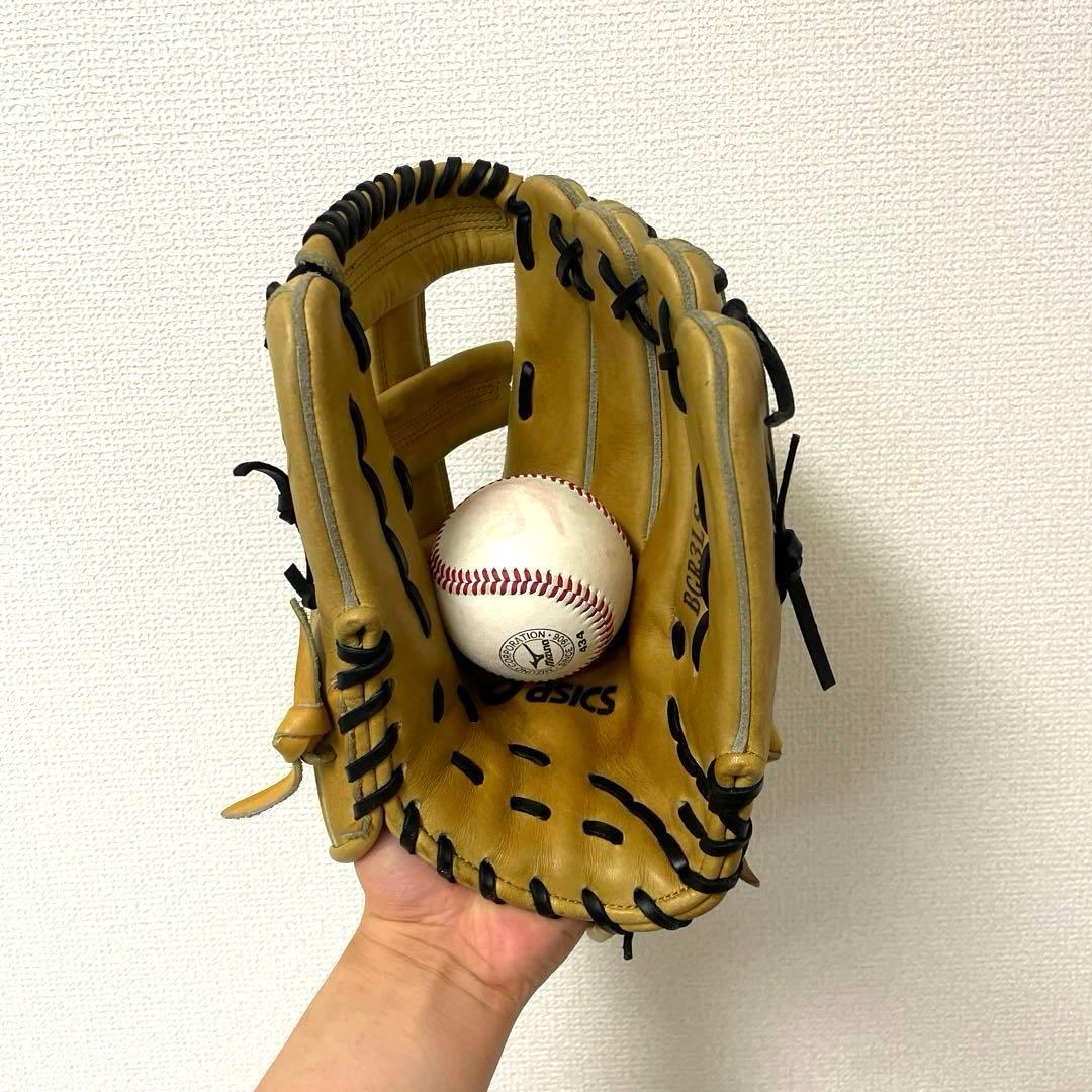 100 アシックス ゴールドステージ 型抜群 極美品 軟式 内野手グローブ