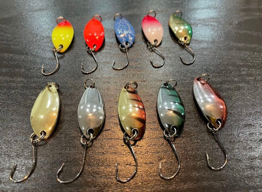 釣りセット2ピースロッド&1000番リールトラウトスプーンセット&ラインオマケ付