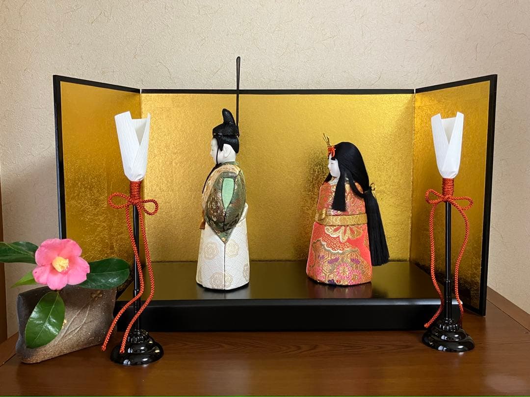 木目込み人形　「桜花立雛」