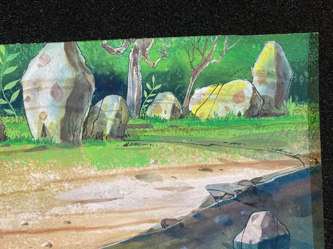 激レア ピコリーノの冒険 川と石 1970年代アニメ 背景 日本アニメーション