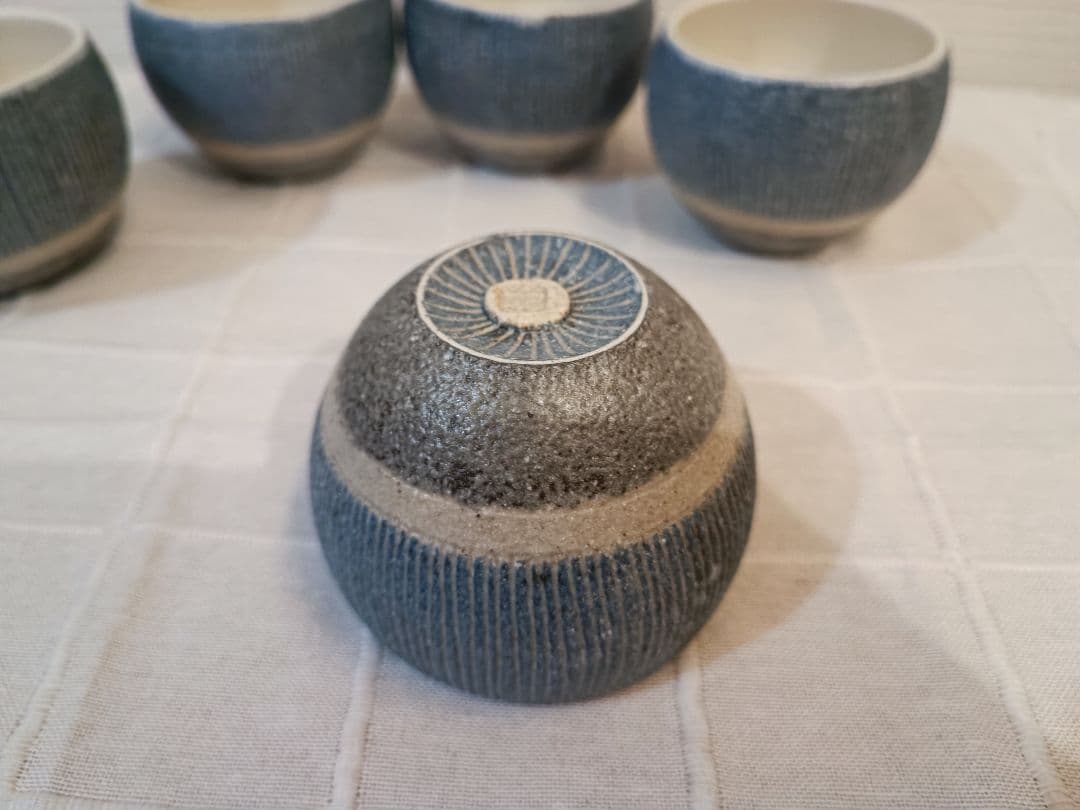 笠間焼　湯呑み5個セット　飯沼耕市氏作