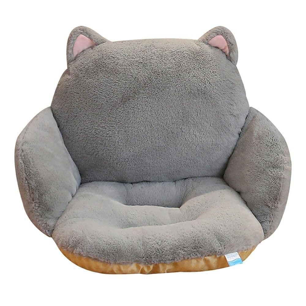 ３個セット 猫のチェアクッション☆　椅子 クッション 座椅子 猫 グレー