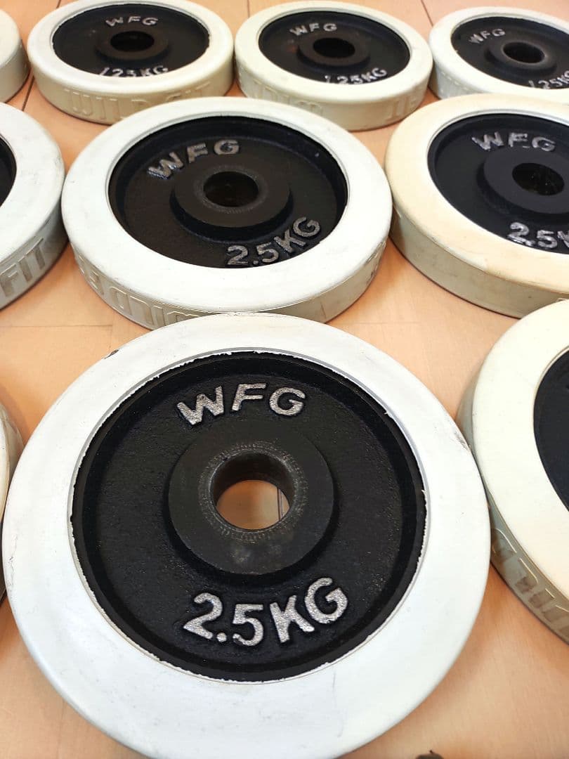 WFG ダンベルプレート 2.5kg×6枚 1.25kg×4枚　シャフト
