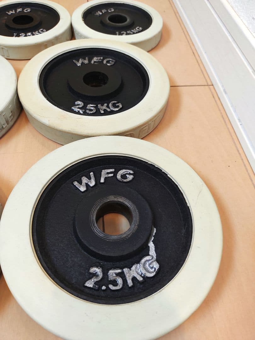 WFG ダンベルプレート 2.5kg×6枚 1.25kg×4枚　シャフト