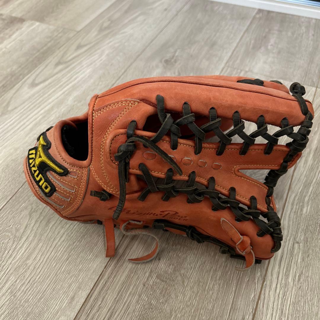 ミズノプロ　Mizuno 軟式野球グローブ オレンジ