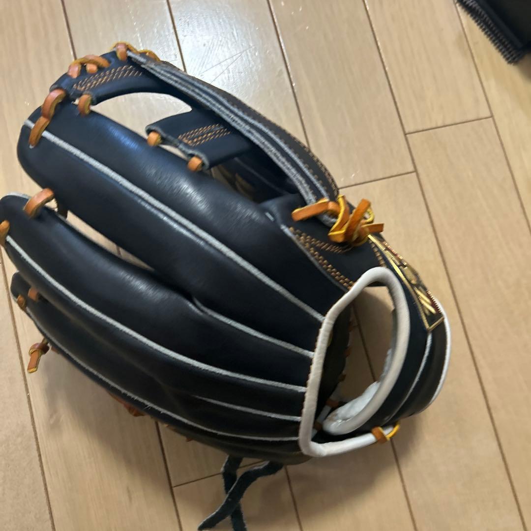 ZETT プロステイタス 中村奨吾モデル軟式グローブ 黒/タン