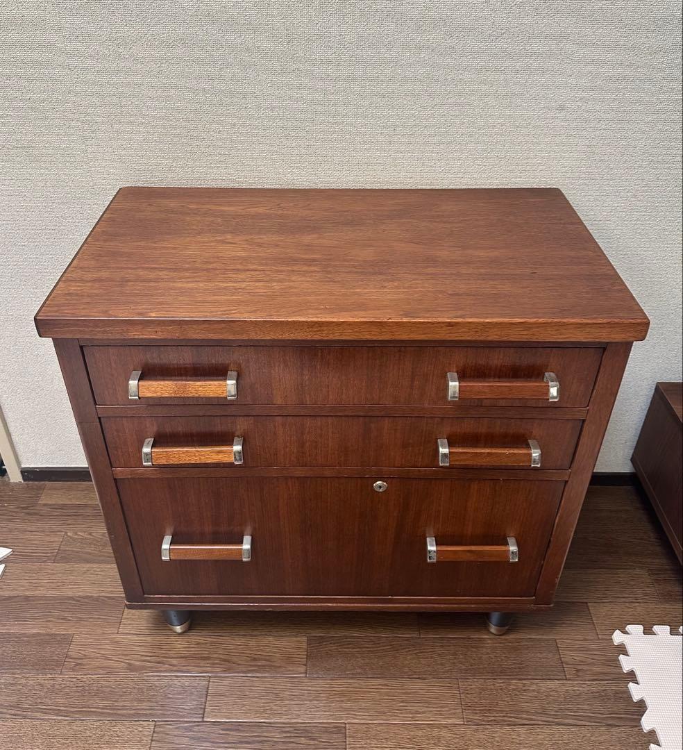 【7月末迄の出品】アンティーク家具　3段引き出しキャビネット チェスト