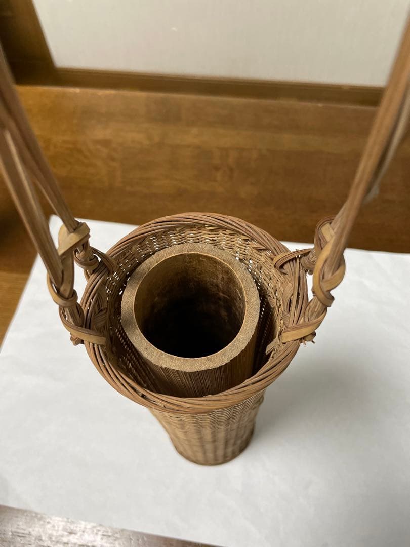 ❣️手付き 花入れ 置き籠 茶の湯　茶道　華道　古道具花篭　竹籠　花器