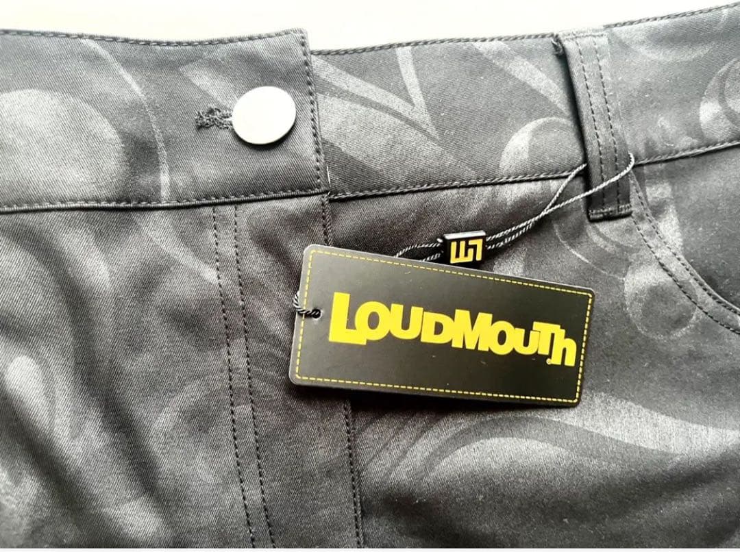 【新品タグ付き】LoudMouth LL 総柄　花柄　スカート ブラック
