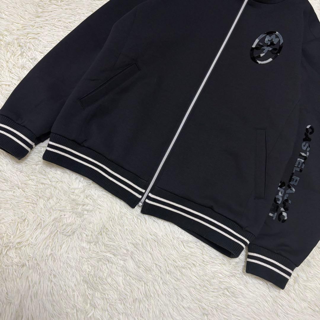 美品 カステルバジャック トラックジャケット ロゴ ジャージ ブラック XL
