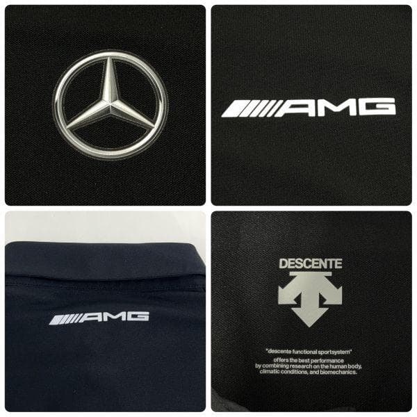 【美品】DESCENTE メルセデスベンツ コラボ ポロシャツ AMG 黒 M