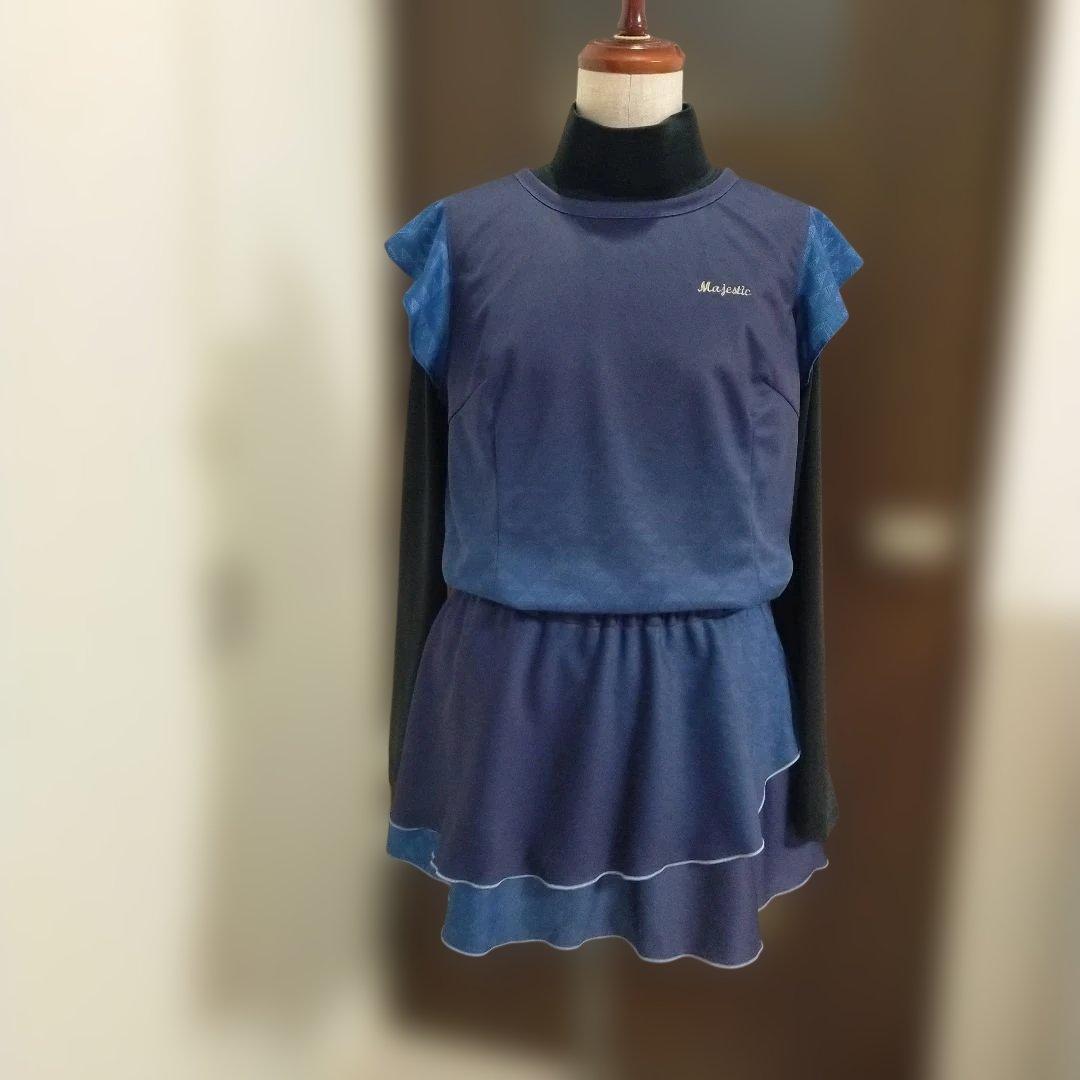 シャンシャン三点 テニス、スポーツTシャツ 青色 ポリエステル　Ｌ〜LL