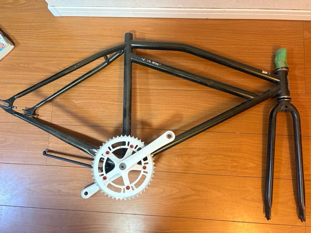 自転車フレーム＋フォーク＋クランクセット（現状／レストアベース）