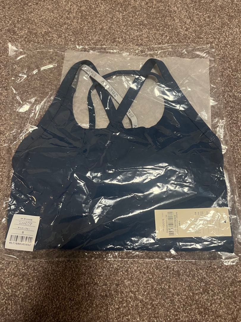 【新品未使用】ネイビー クロスストラップ ヨガウェア Sサイズ
