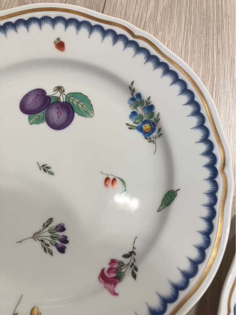 美品 リチャードジノリ 丸皿 ケーキ皿 小皿 イタリアンフルーツ柄 2枚セット