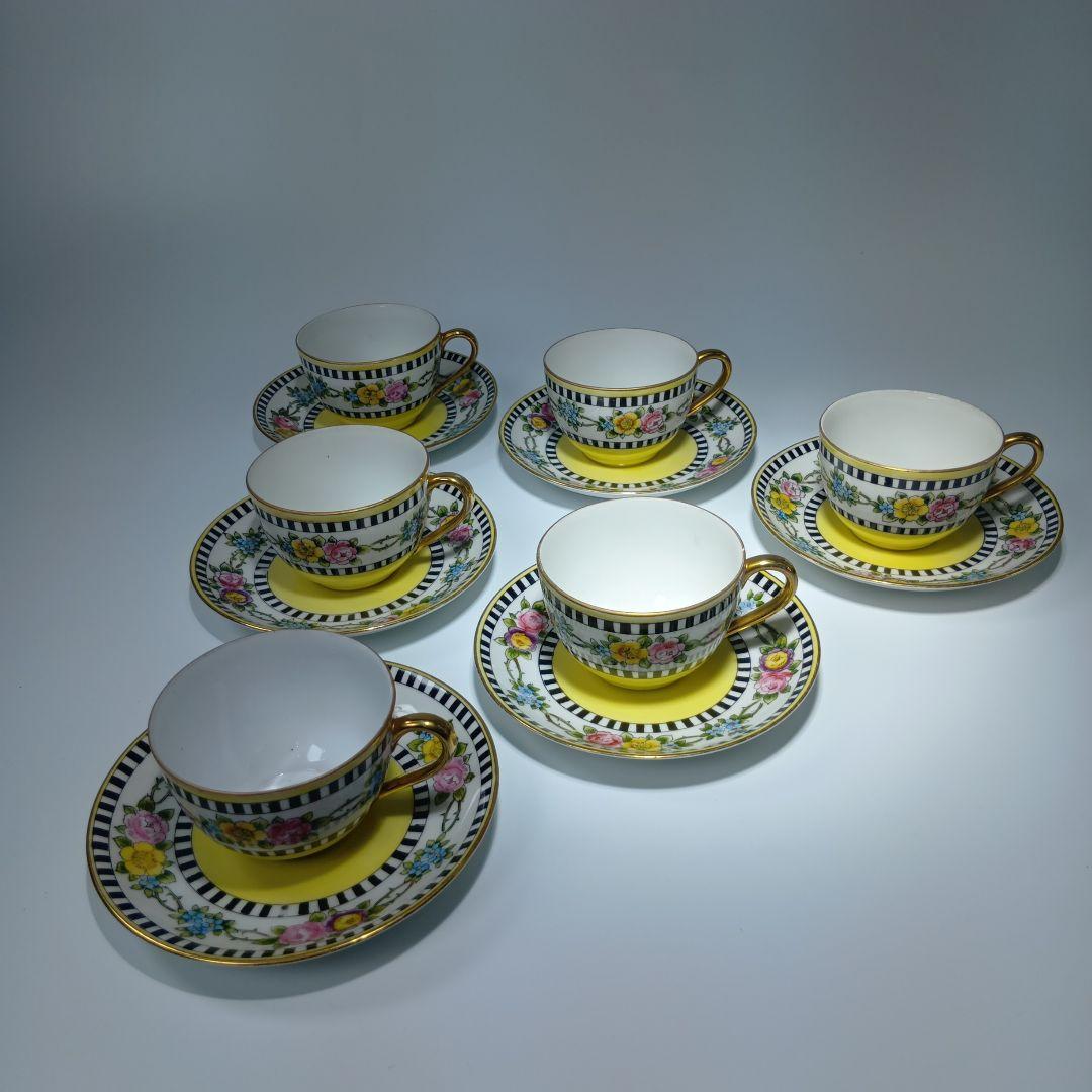 オールド、ノリタケ　カップ＆ソーサ6客　 ポット、クリーマーセット