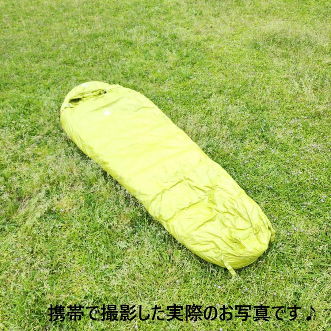 寝袋　シュラフ　マミー型　グースダウン使用　アウトドア　グリーン　1000g