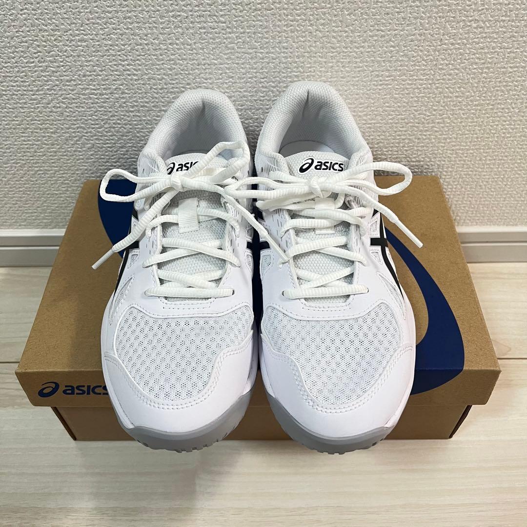 asics アシックス アップコート 6 GS ホワイト ブラック 25.0㎝