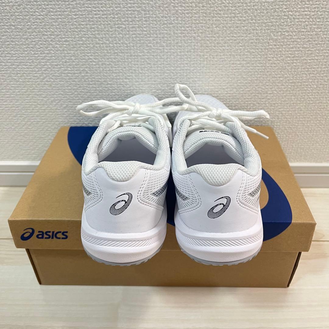 asics アシックス アップコート 6 GS ホワイト ブラック 25.0㎝