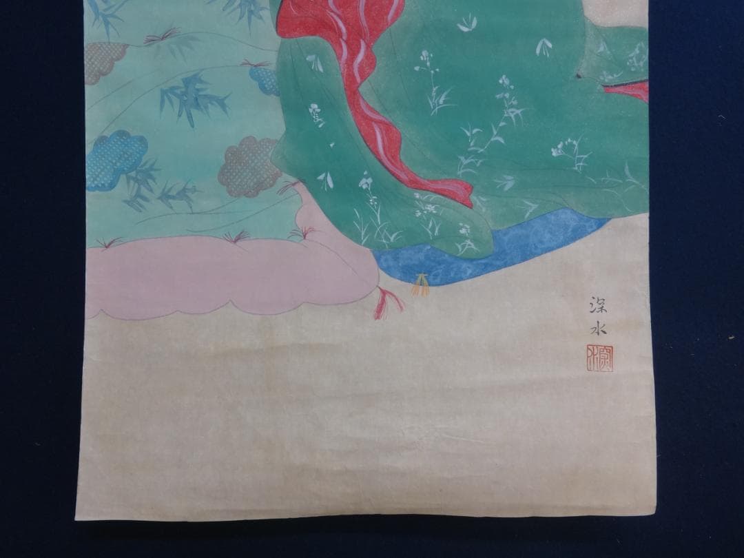 古*家様 伊東深水 ささやき 水彩画 1956年頃 紙本著色 肉筆 舞妓 芸妓