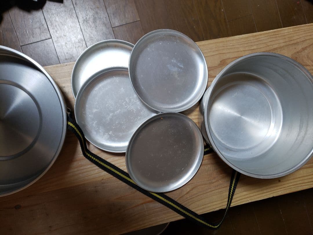 キャンプ、アルミ製クッカーセット