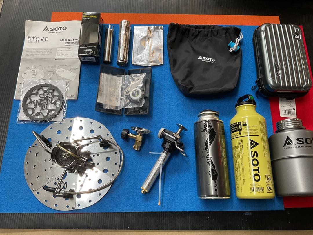 SOTO・MUKAストーブ・ポンプ新品・限定ボトル・GASアダプター付豪華セット