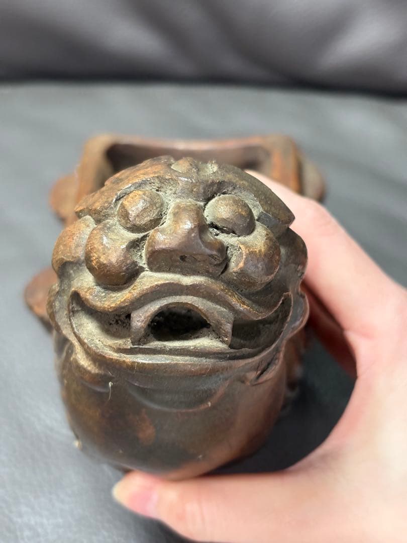 古い木彫り　木製　置物　オブジェ