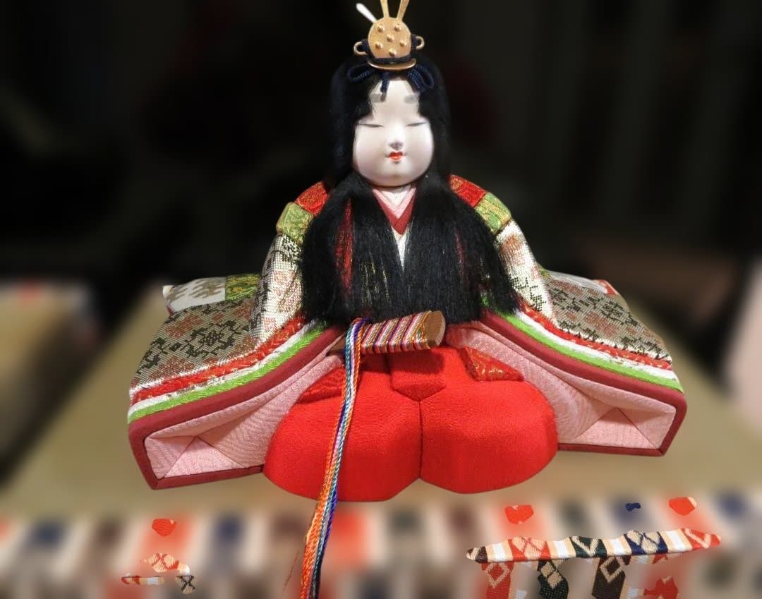 鈴木賢一作 八千代雛　江戸木目込み 佐賀錦