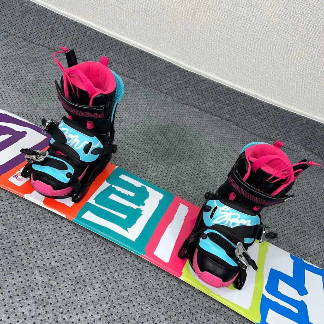 ５回使用 キッズスノーボード 105cm SLQ×バイン×レースブーツ