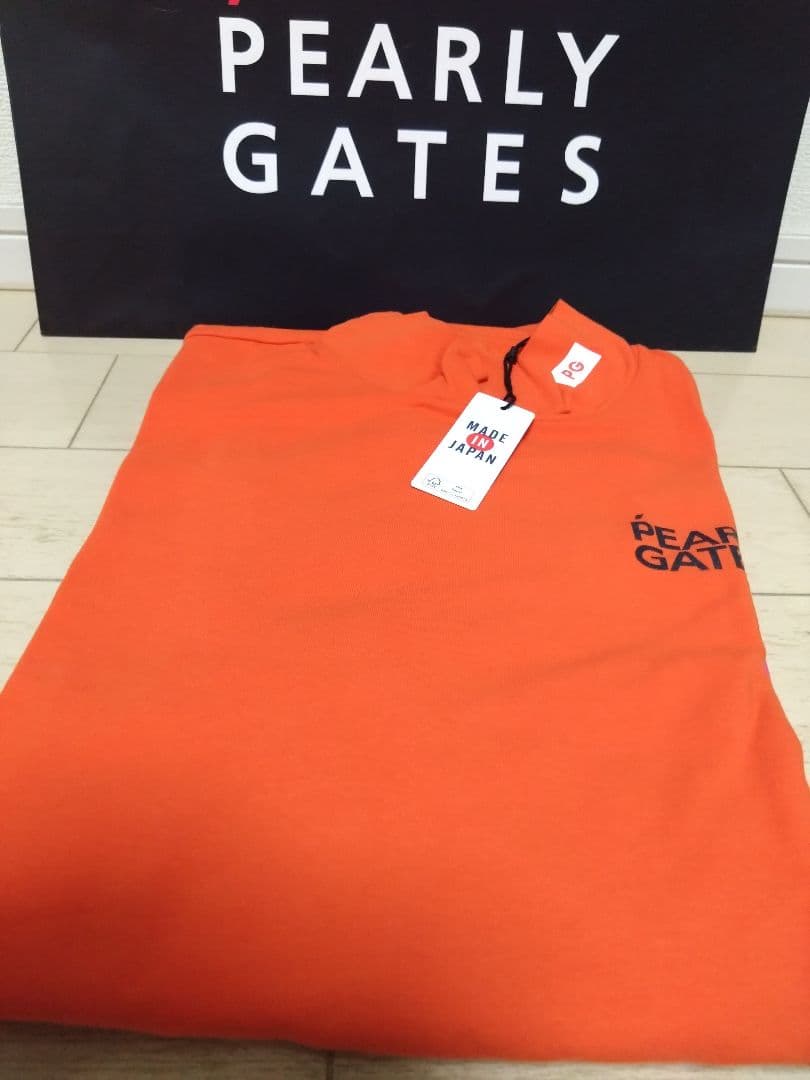 PEARLY GATES ロゴ入り長袖シャツ カラーオレンジ　日本製