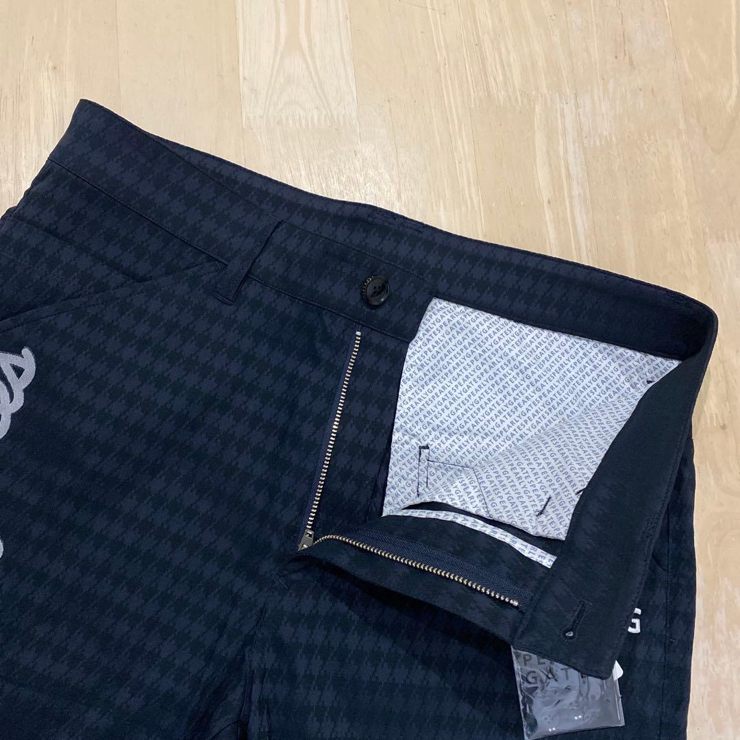 パーリーゲイツ☆新品 筆記体ロゴグラフィック 千鳥ジャガード ハーフパンツ