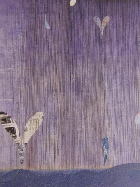 室越健美、【五月雨を集めて早し最上川】、希少な額装用画集画、新品高級額 額装付