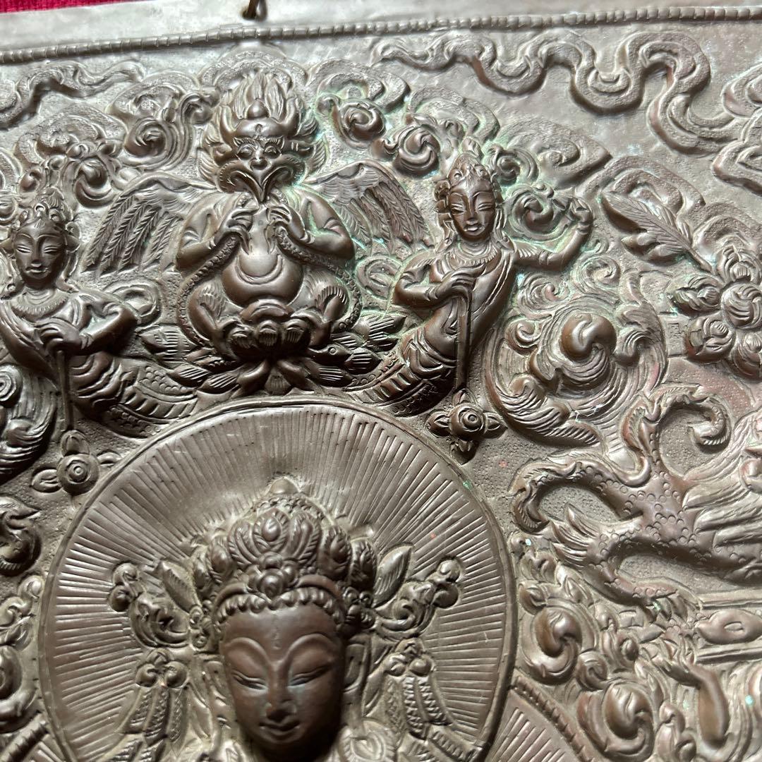 銅板　仏陀三尊