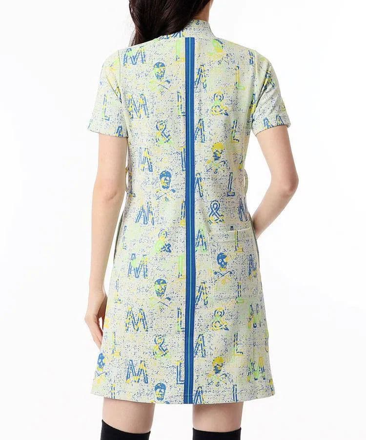 ★美品★MARK & LONA　モザイクロゴモックネックワンピース　38