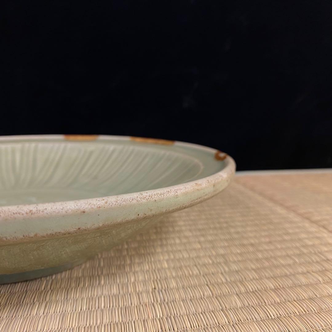 明時代　青磁大皿　中国古美術