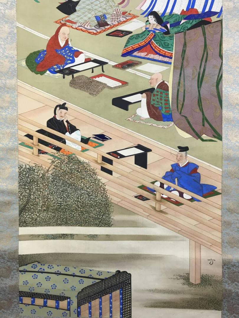作者不詳/六歌仙図/平安初期の和歌の名人/極彩色/掛軸/名家伝来AH-574