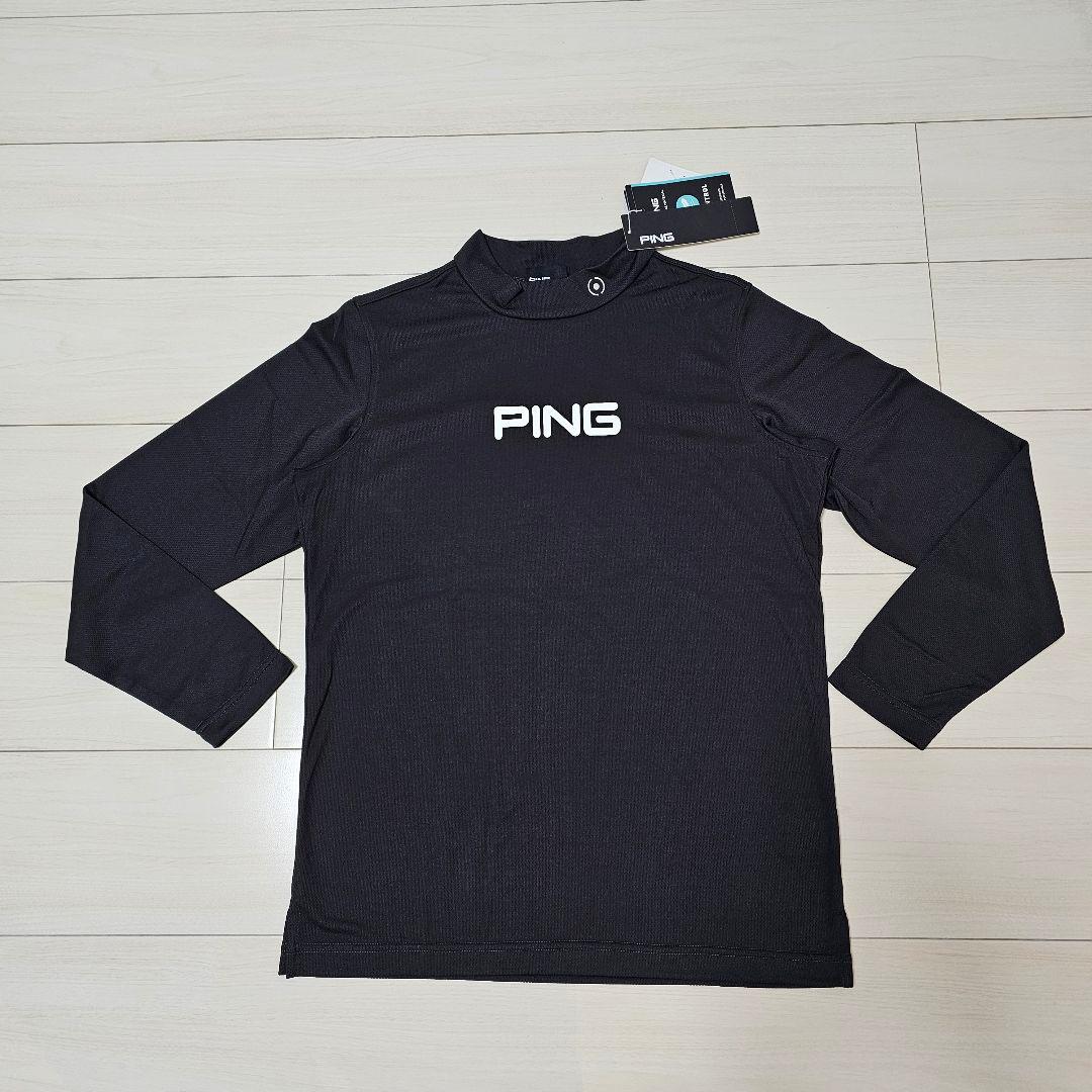 【新品タグ付】PING 長袖シャツ LL 黒 ゴルフ UV 速乾