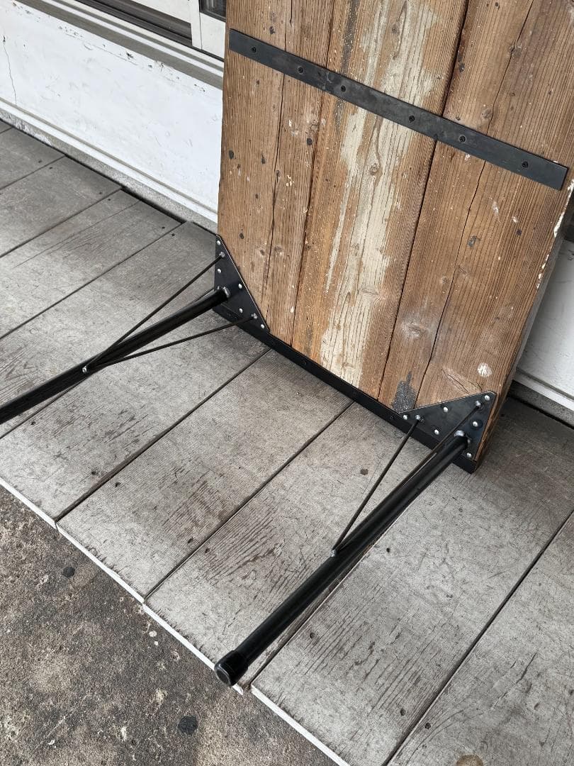 【高さ62.5cm】低め 作業台 テーブル 古材 アイアン インダストリアル