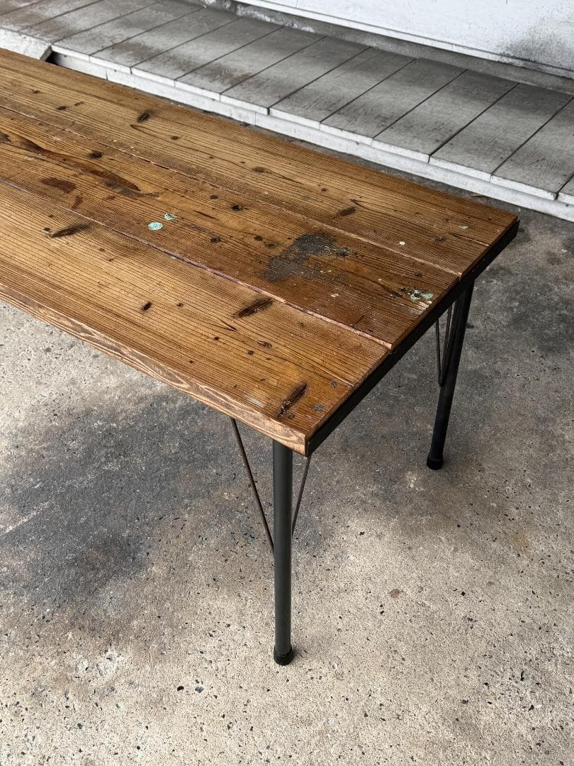 【高さ62.5cm】低め 作業台 テーブル 古材 アイアン インダストリアル
